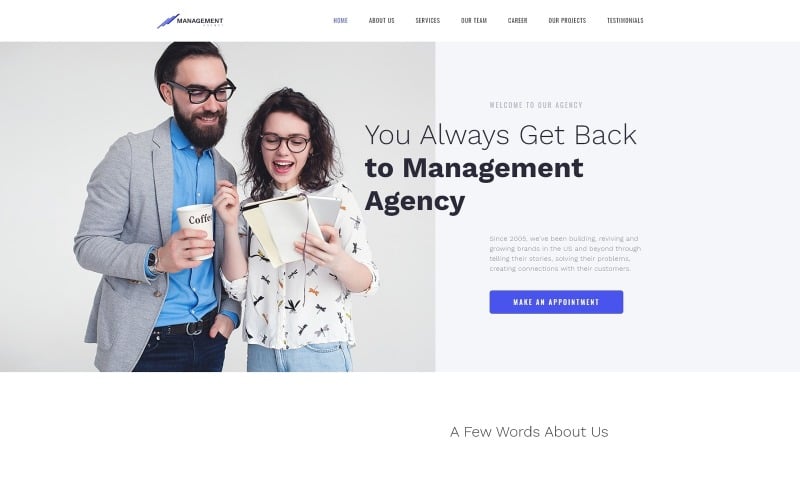management brilliant management company html landing page template original