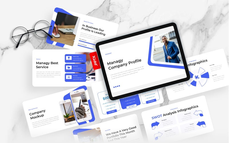 managy company profile powerpoint template original