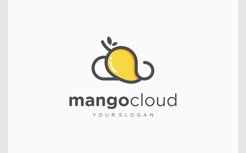 mango cloud fruit creative logo original