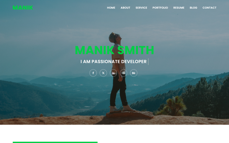 manik minimal portfolio html landing page template original
