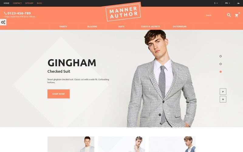 mannerauthor men clothes prestashop theme original