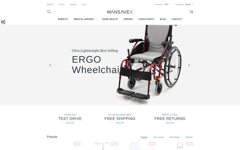 mansavex medical equipment prestashop theme original
