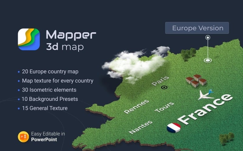 mapper european countries d maps powerpoint template original