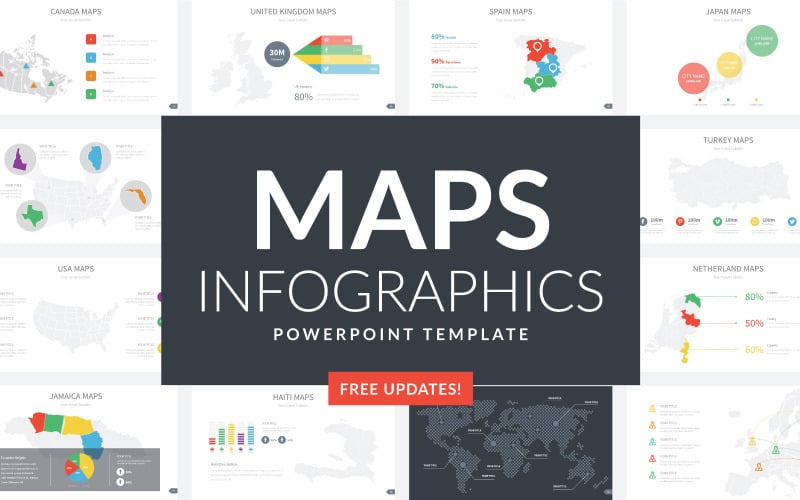 maps infographic slides powerpoint template original