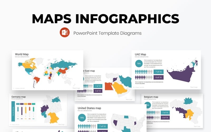 maps powerpoint template infographics original