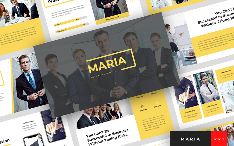 maria pitch deck business presentation powerpoint template original
