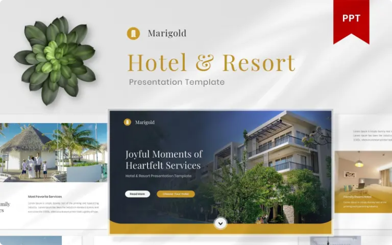 marigold hotel amp resort powerpoint template original
