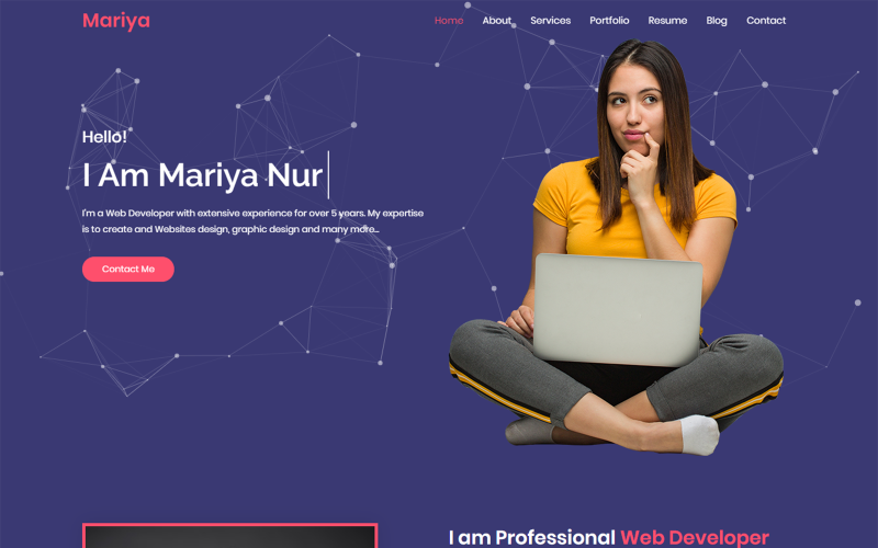 mariya personal portfolio html landing page template original