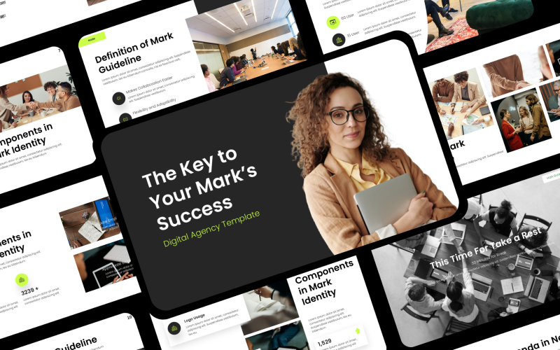 mark digital agency business presentation template powerpoint original