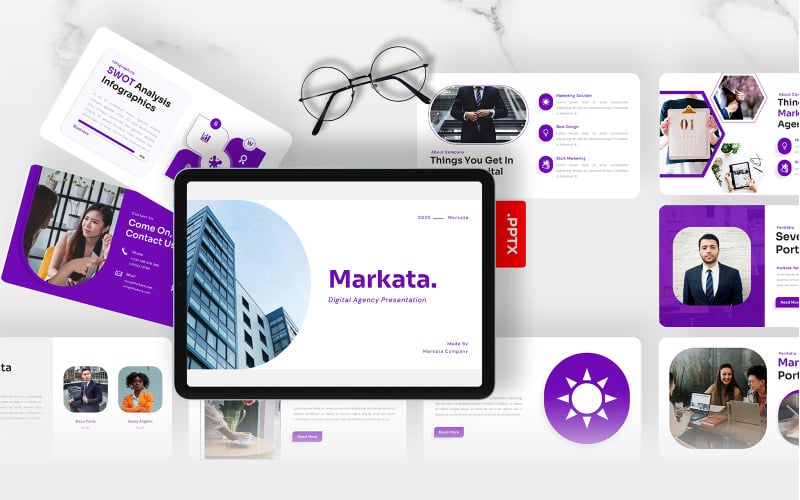 markata digital agency powerpoint template original