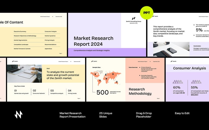 market research report deck powerpoint original