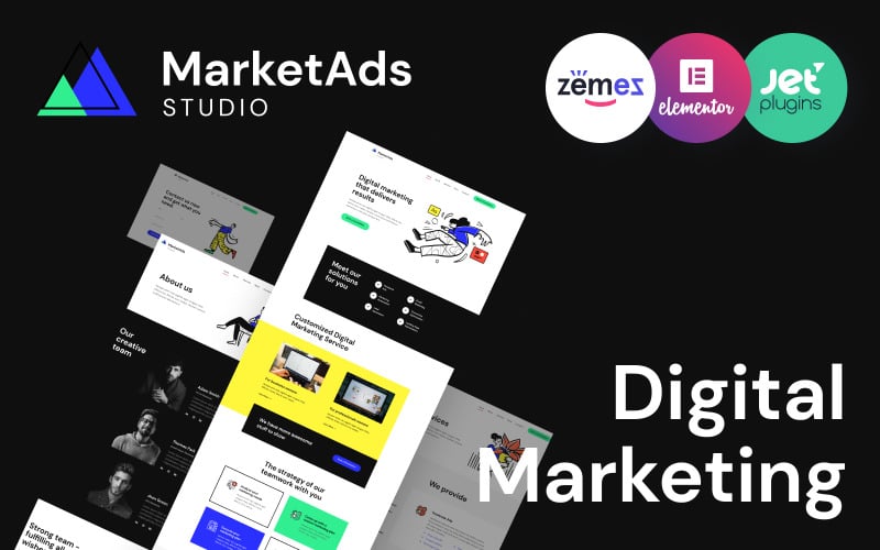 marketads one of modern digital marketing templates wordpress theme original