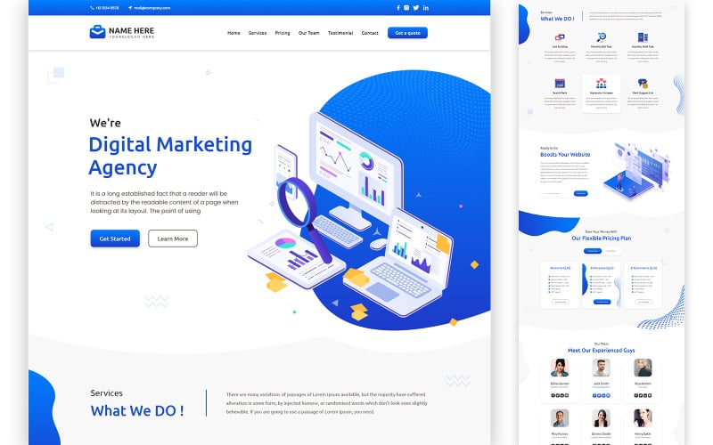 marketing agency one page html template original