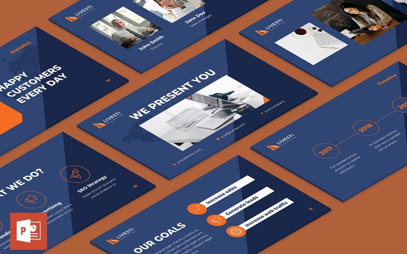 marketing agency presentation powerpoint template original