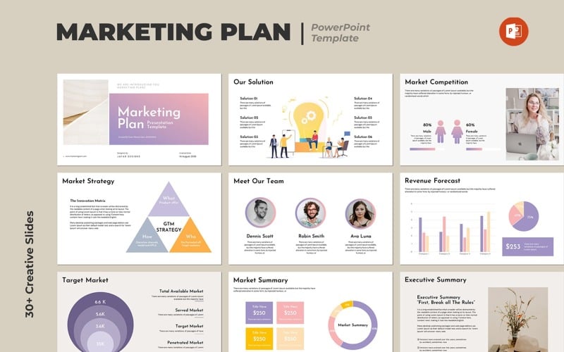 marketing plan powerpoint layout presentation template original