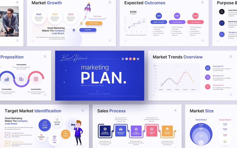marketing plan powerpoint presentation template design original