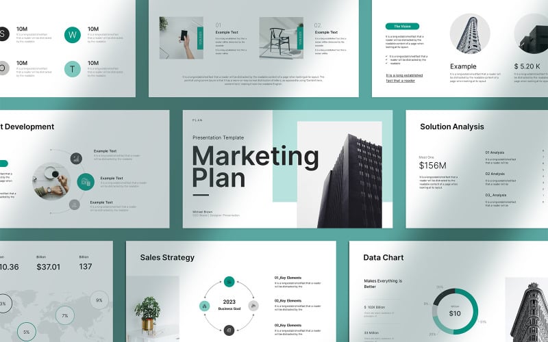 marketing plan presentation template layout original