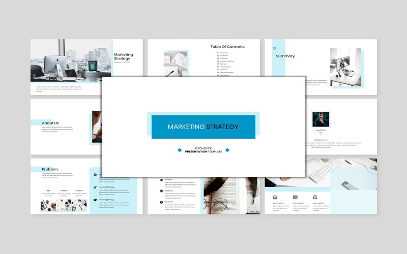 marketing strategy creative business pitch deck powerpoint template original
