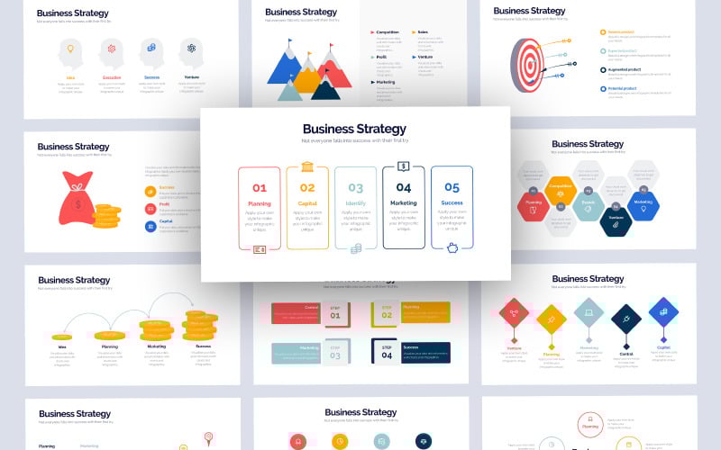 marketing strategy infographic powerpoint template original