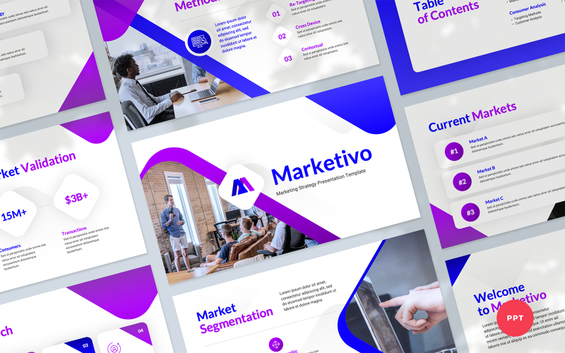 marketivo marketing strategy presentation powerpoint template original