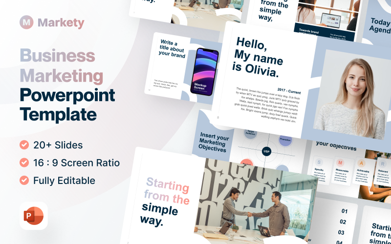 markety business marketing powerpoint presentation template original