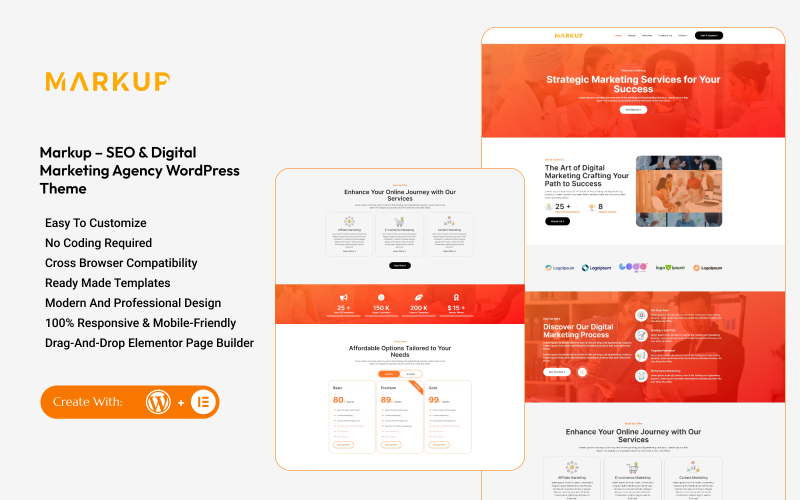 markup seo amp digital marketing agency wordpress theme original