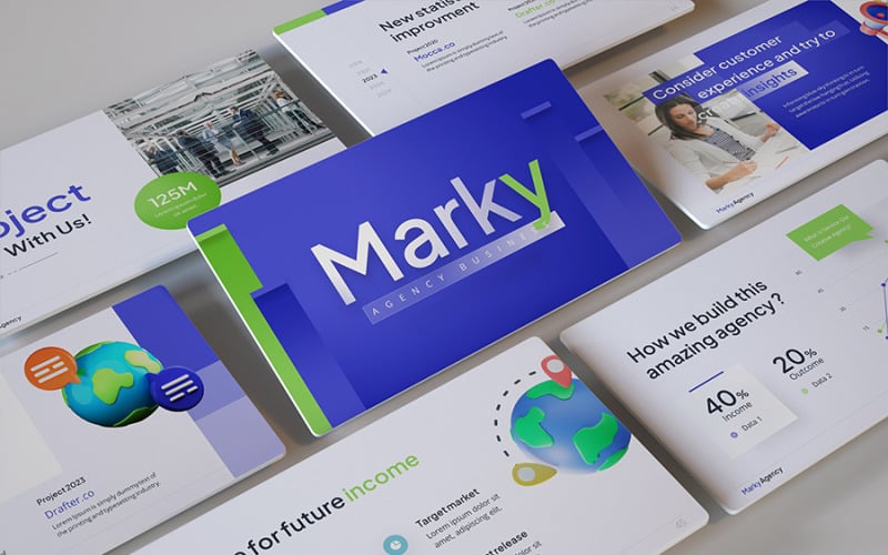 marky business agency powerpoint template original