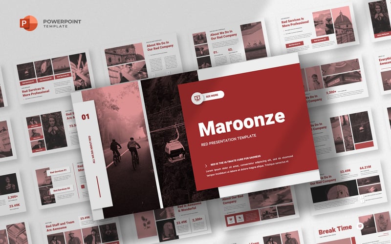 maroonze red powerpoint template original