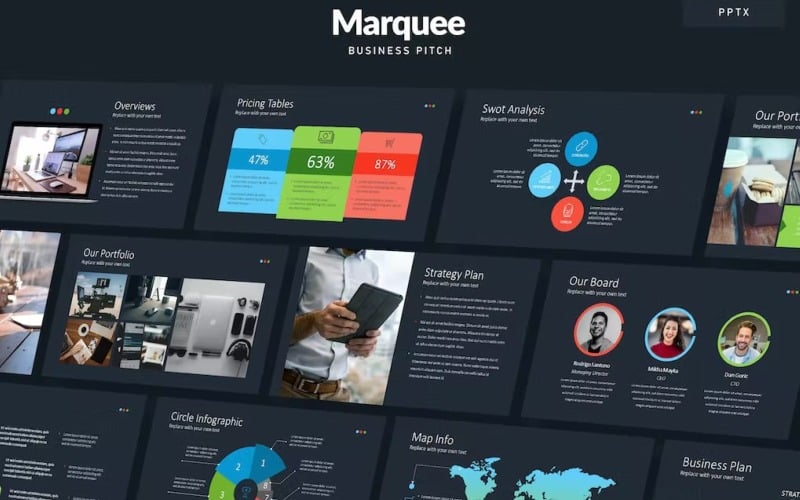 marquee business pitch powerpoint template original
