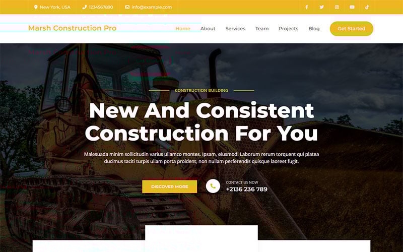 marsh construction pro elementor based construction wordpress theme original