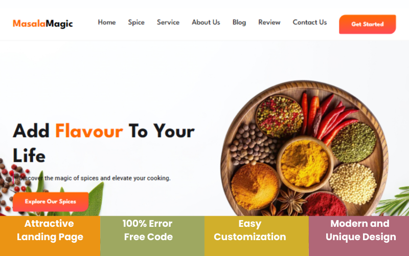 masalamagic spice website template original