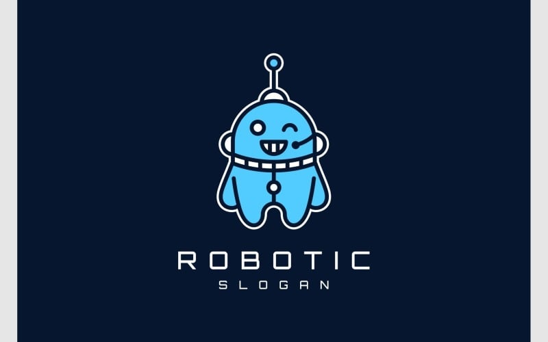 mascot cute robot robotic logo original