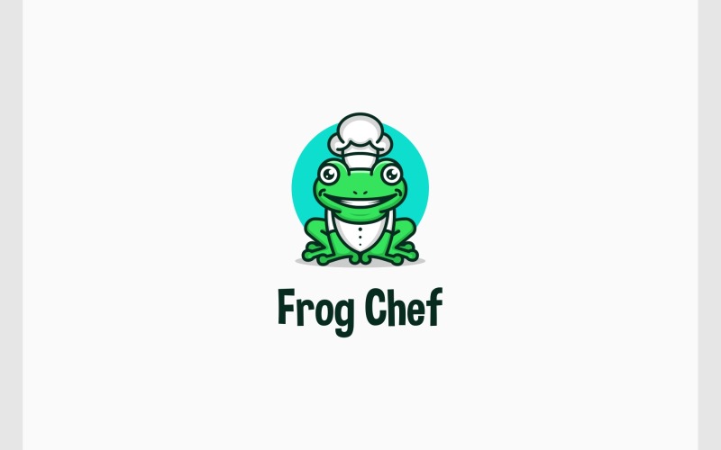 mascot frog toad chef cooking logo original