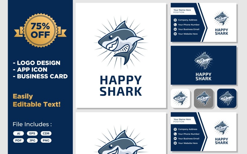 mascot shark fish cartoon icon logo original