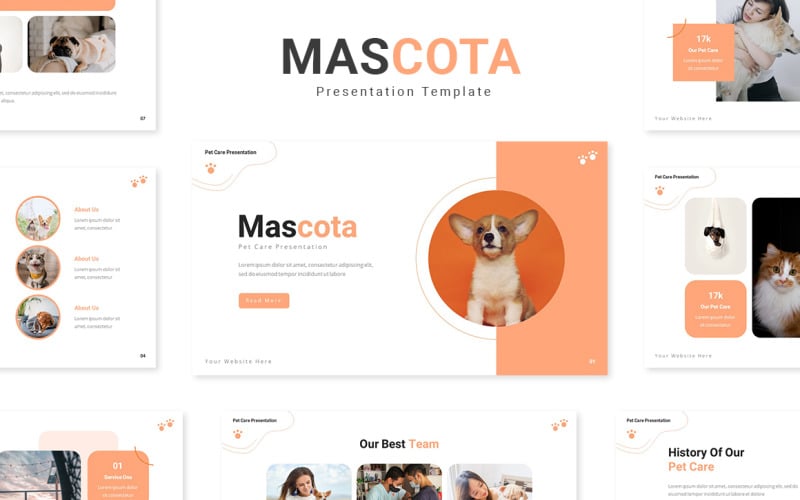 mascota pet care powerpoint template original