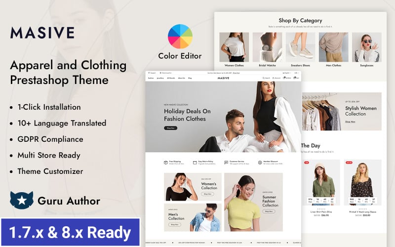 masive clothing and fashion accessories store prestashop responsive theme original