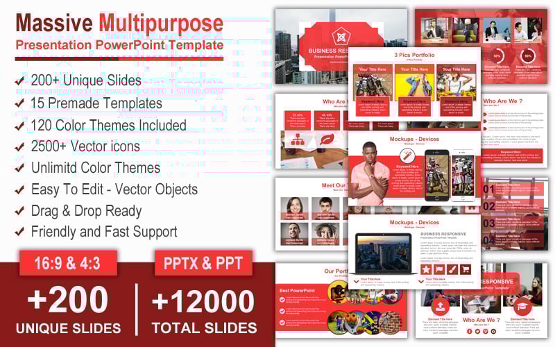 massive modern multipurpose presentation powerpoint template original