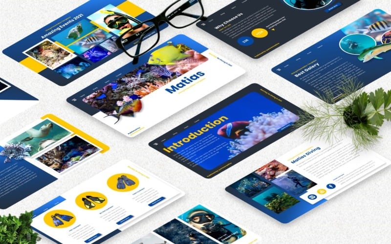 matias diving sport powerpoint template original