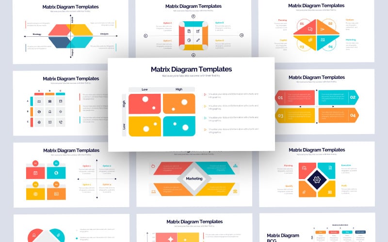 matrix diagram infographic powerpoint template original