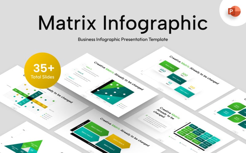 matrix diagram infographics powerpoint template original