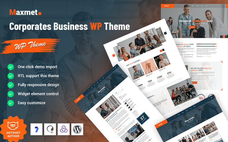 maxmet corporate business wordpress theme original