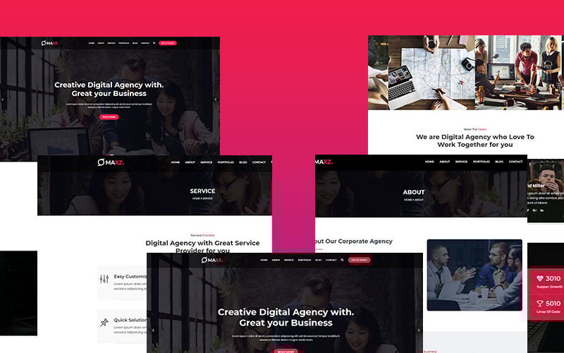 maxz corporate responsive wordpress theme original