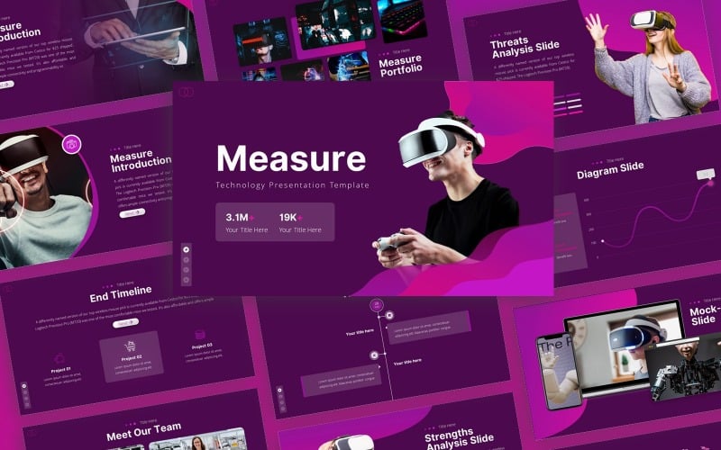 measure technology multipurpose powerpoint template original