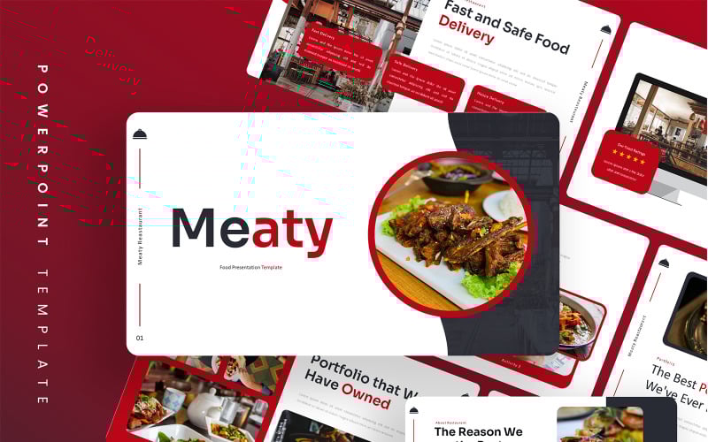 meaty food powerpoint template original