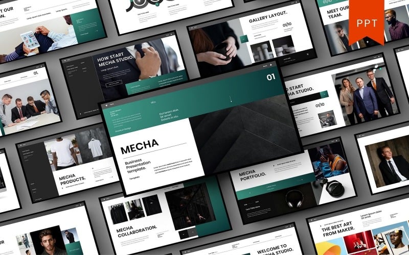 mecha business powerpoint template original