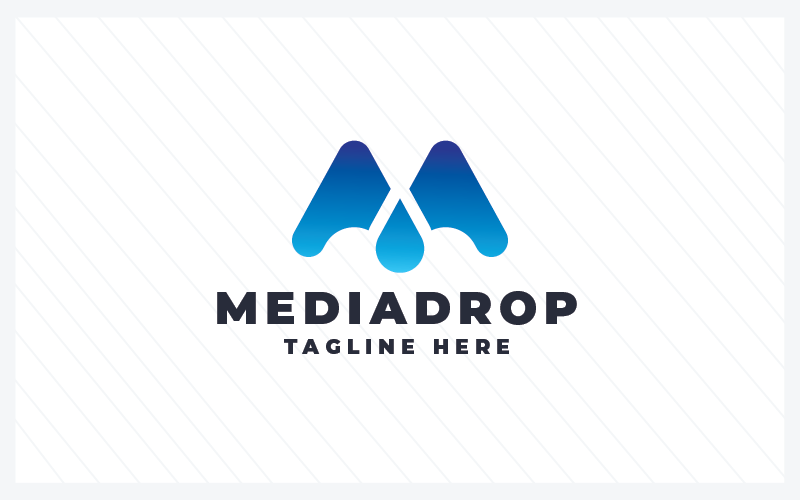 media drop letter m pro logo template original