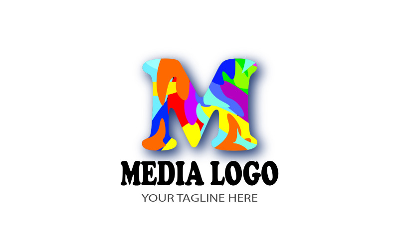 media logo m letter paints all colors original