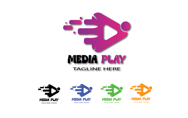 media logo template media play logo original