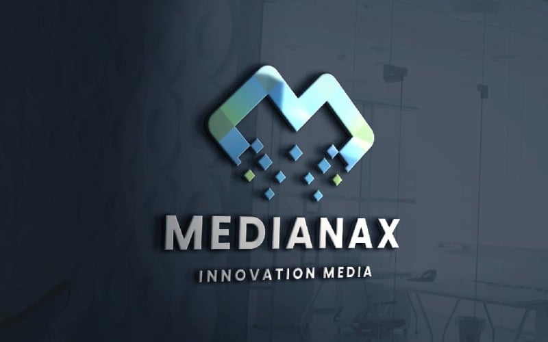 medianax letter m logo template original