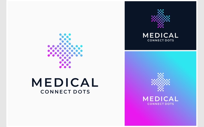 medical cross connect molecule logo original